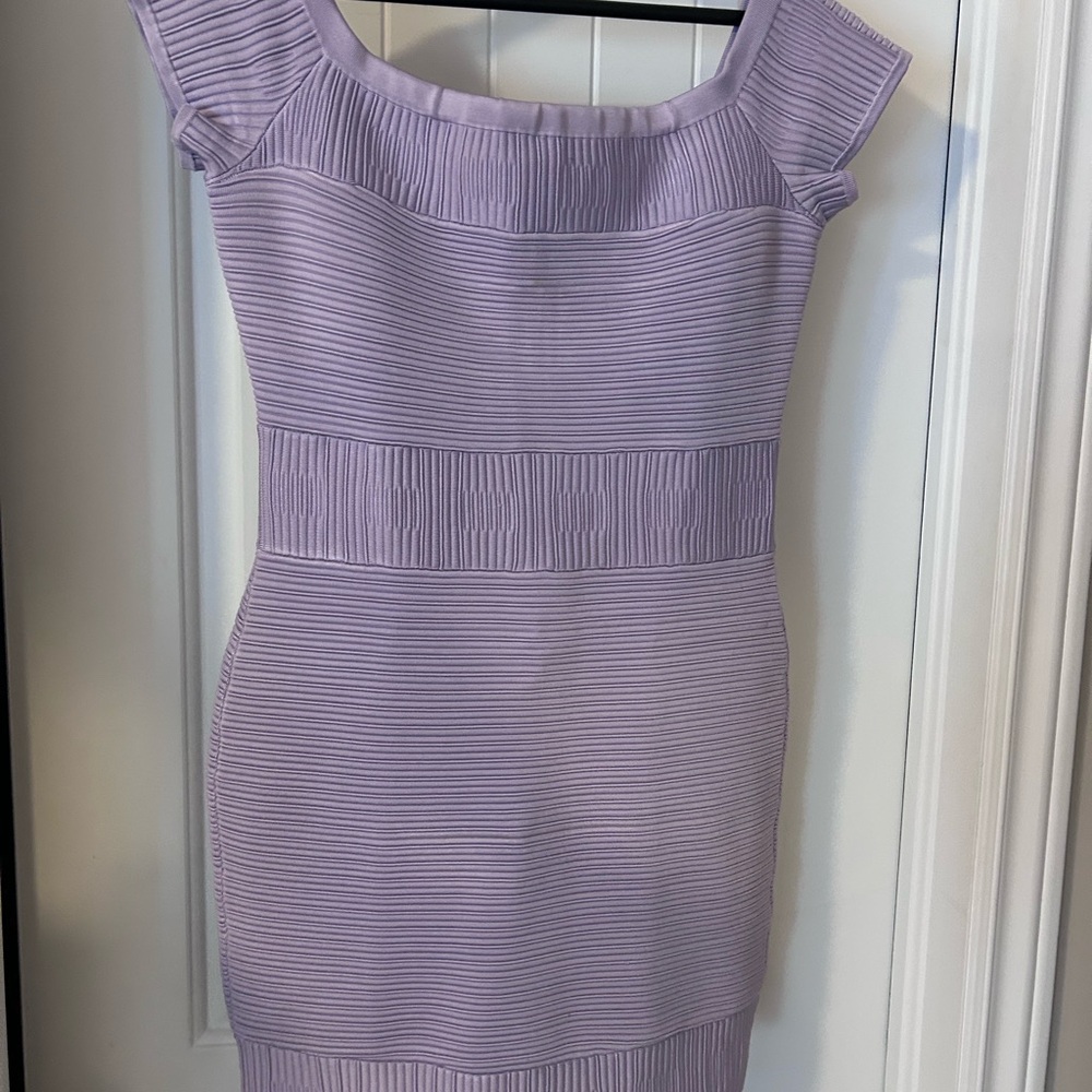 Guess by Marciano Lilac Ribbed Bodycon Dress